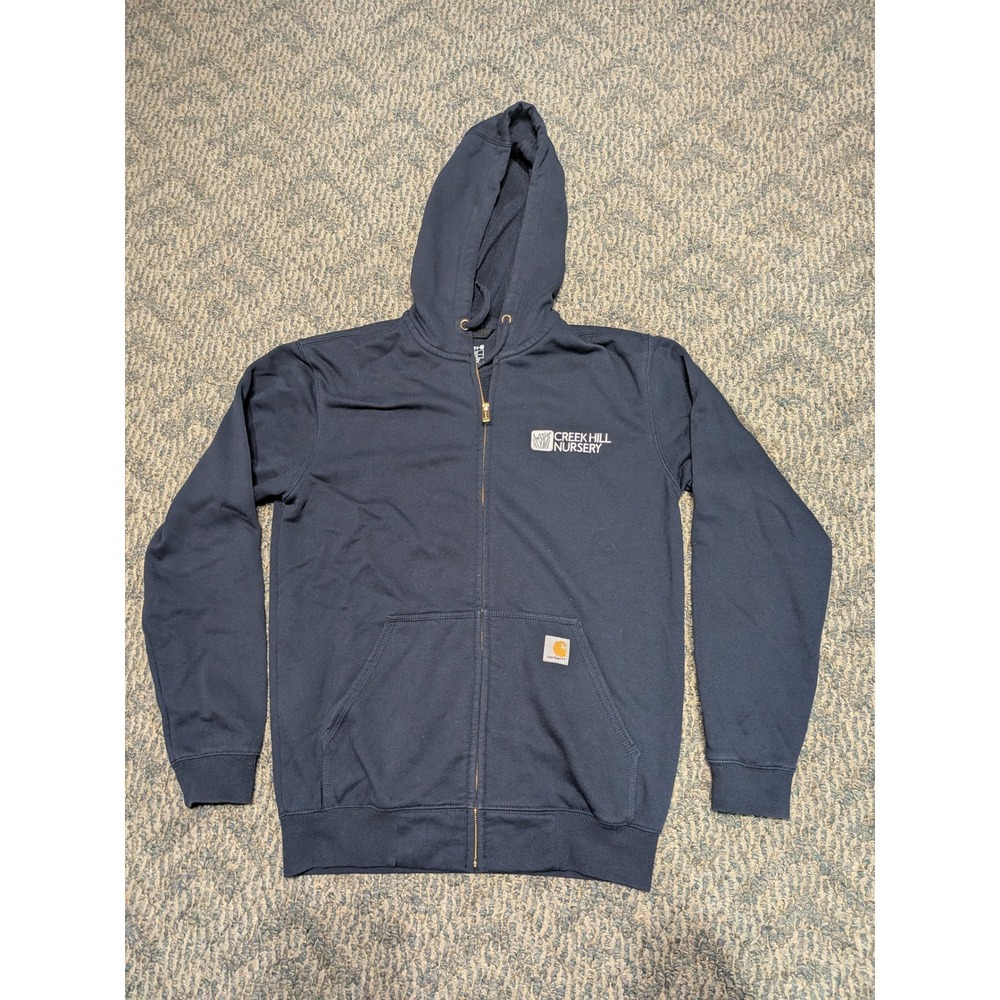 Carhartt Mens Loose Fit Full Zip Hoodie Navy Blue Creek Hill Nursery Small K122